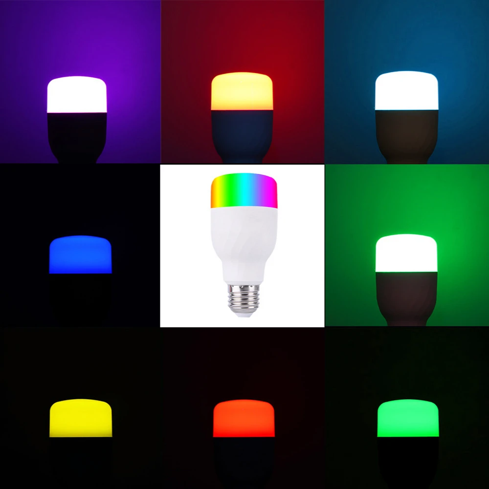Интеллектуальный светодиодный WIFI лампочка 7 Вт E27 RGB цветная CW цвет затемнения