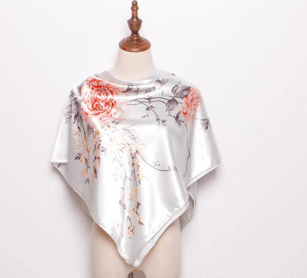 Foulard en soie mode Satin châle écharpes grande taille 90*90cm carré cheveux/tête foulards femmes bandana |