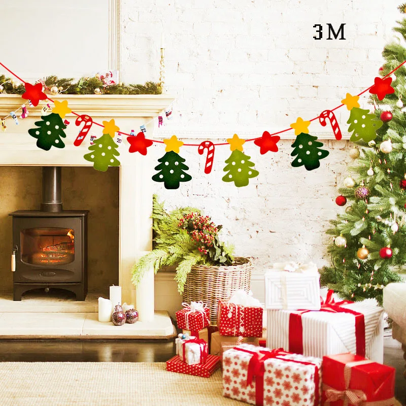3 м носки для рождественской елки олень Санта узор баннер Рождественская