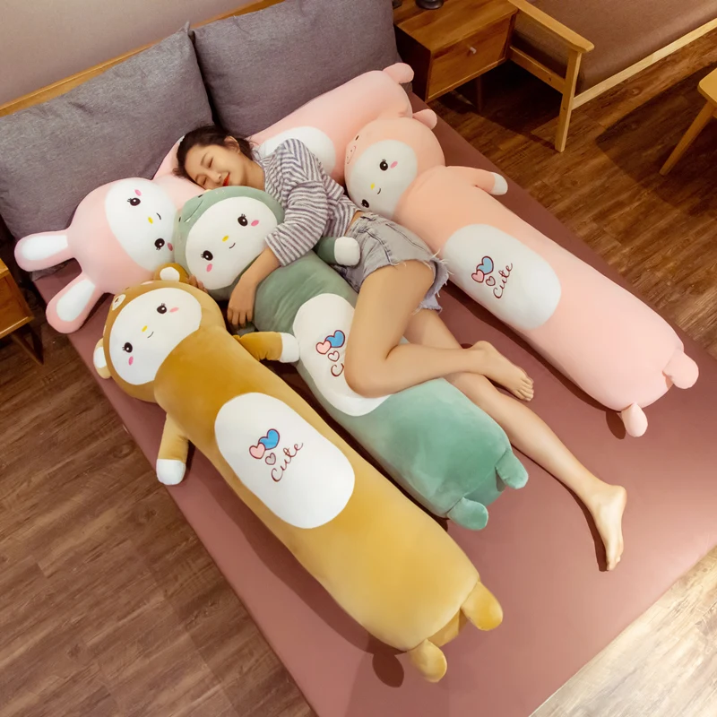 

70-110cm Cartoon Animal Dinosaur Pig Rabbit Teddy Bear Plush Toys Stuffed Soft Long Sleeping Pillow Dolls Kids Baby Lovely Gift