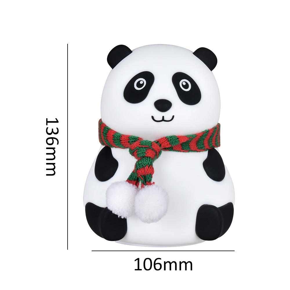 

USB Cute Panda Silicone Pattern Soothing Sleep Night Light Kids Bedroom USB Rechargeable Adjustable Baby Gift Table Lights