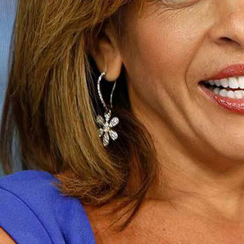 Микро паве ЧР цветок висячие серьги сверкающие Новое поступление ювелирные