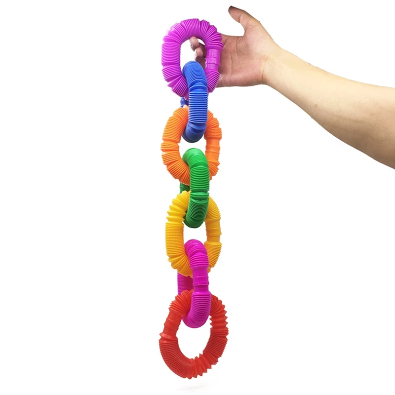 Tubo colorido creativo m&aacute;gico de juguete circular, Juguetes Divertidos para el desarrollo temprano, juguete educativo plegable para aliviar el estr&eacute;s, 1 ud.-4