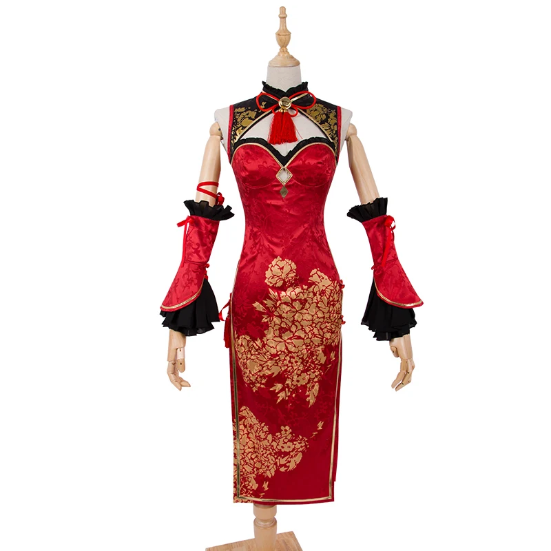 

Hot Anime DATE A LIVE Tokisaki Kurumi Cosplay Costumes The New Year Chinese Printing Cheongsam Sexy Lady Dress Limited Edition