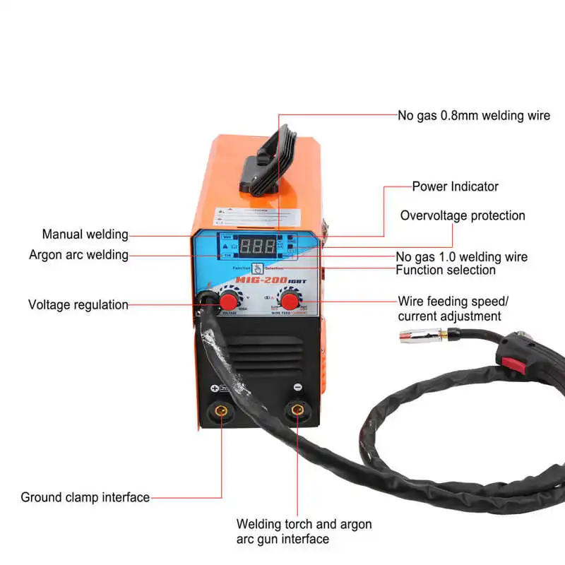 Electric Welding Machine MIG 200 No Gas Welder Argon Arc Tool 200A EU Plug 220V | Инструменты