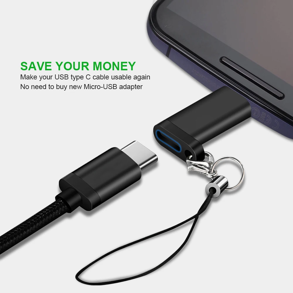 Type C To Micro USB 3.0 Adapter Converter Data Cable For Samsung Huawei xiaomi Sony Phone charge Android With Lanyard Accessorie | Мобильные