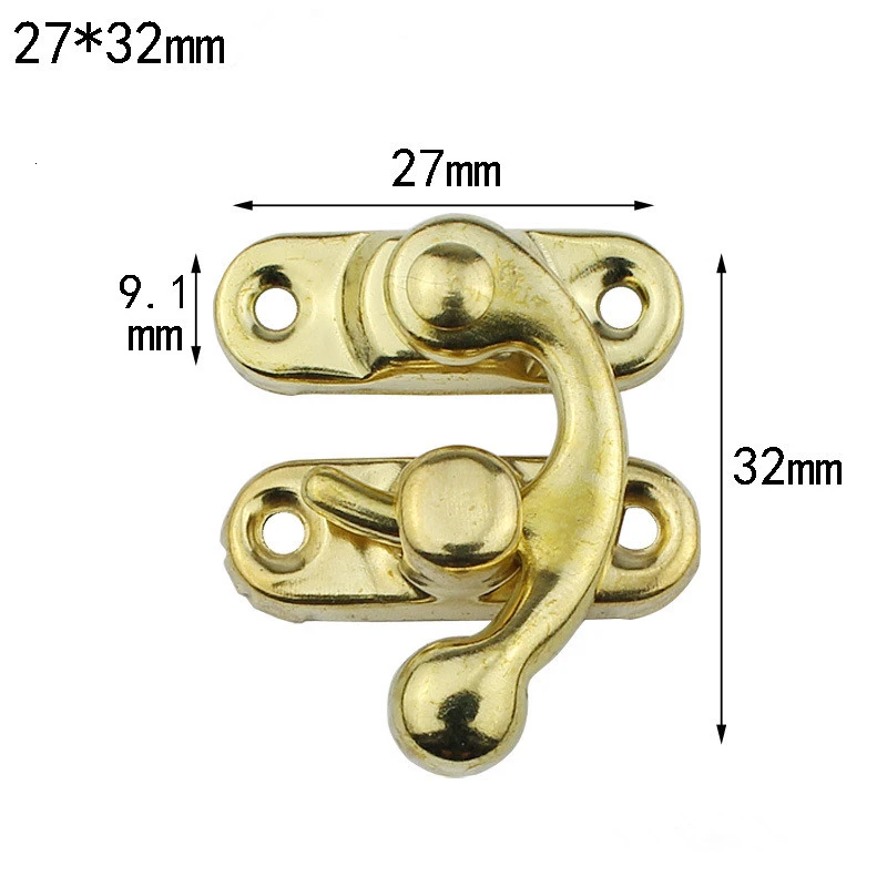 10 шт. деревянная мини коробка с пряжкой античная бронза железный навесной замок
