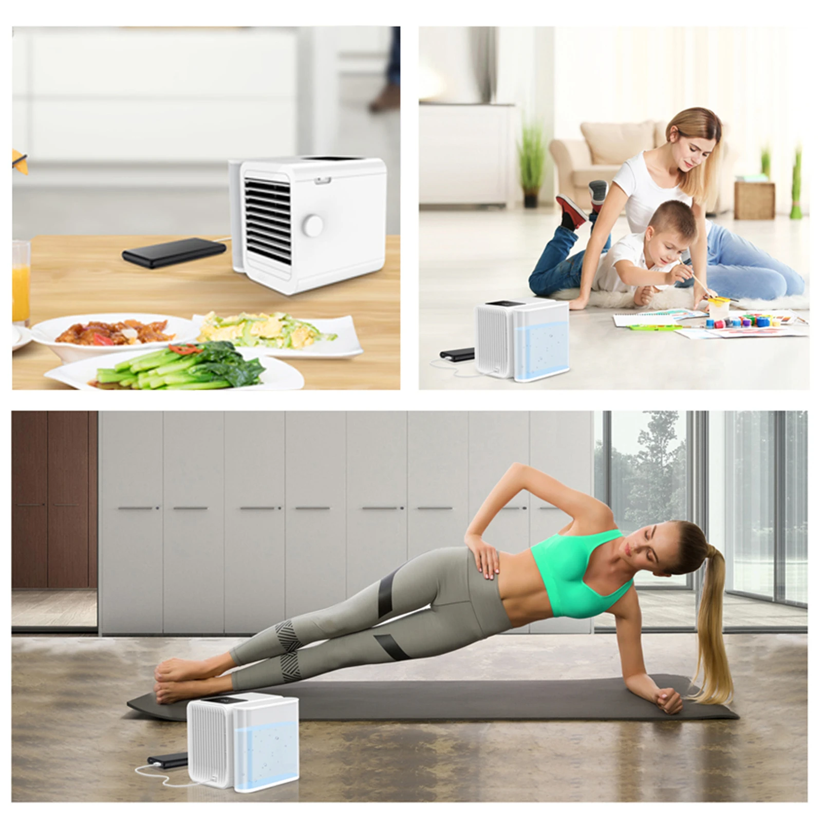 

AUPORO Mini Air Cooler 4 in 1 Air Conditioner Humidifier Purifier LCD Touch Screen 1000ml Large Water Tank Personal Air Cooler