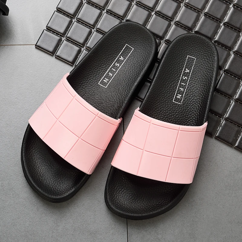 Pink FZNYL/летние сандалии; обувь для мужчин и женщин; Пляжные Шлепанцы из ПВХ высокого качества; удобные шлепанцы; Вьетнамки размера плюс 45, 46, 47, 48 - Цвет: Pink