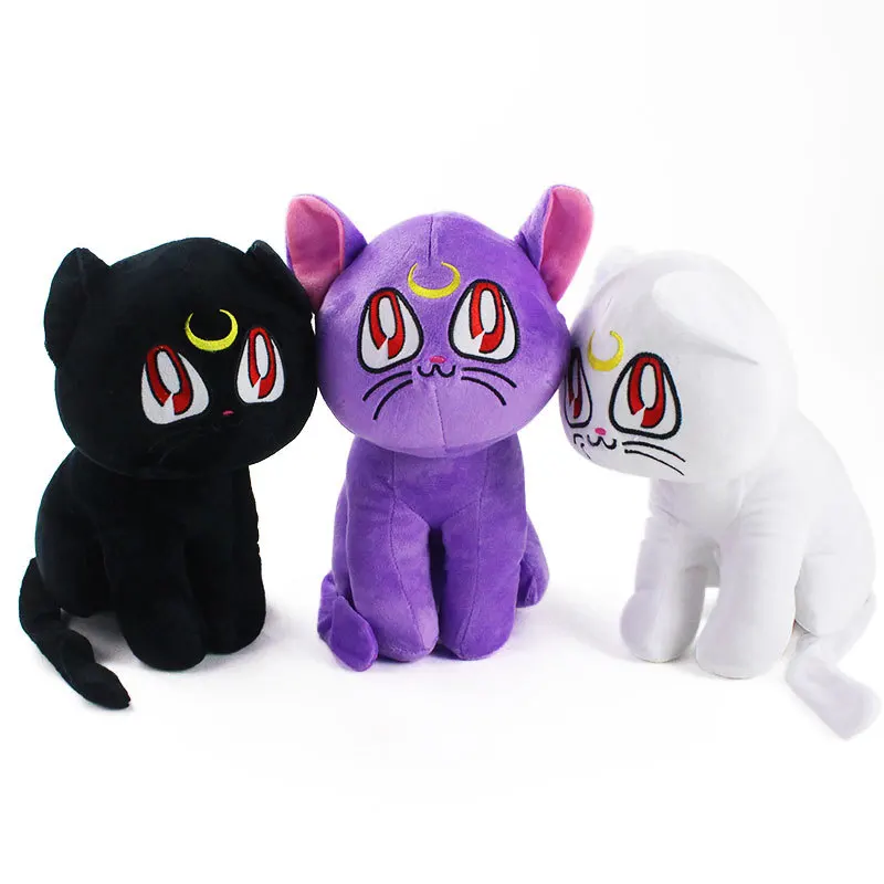 

Kawaii Beautiful Girl Warrior Cartoon Series Moon Black White Cat Black Cat Purple Cat Plush Toy Doll Child Gift
