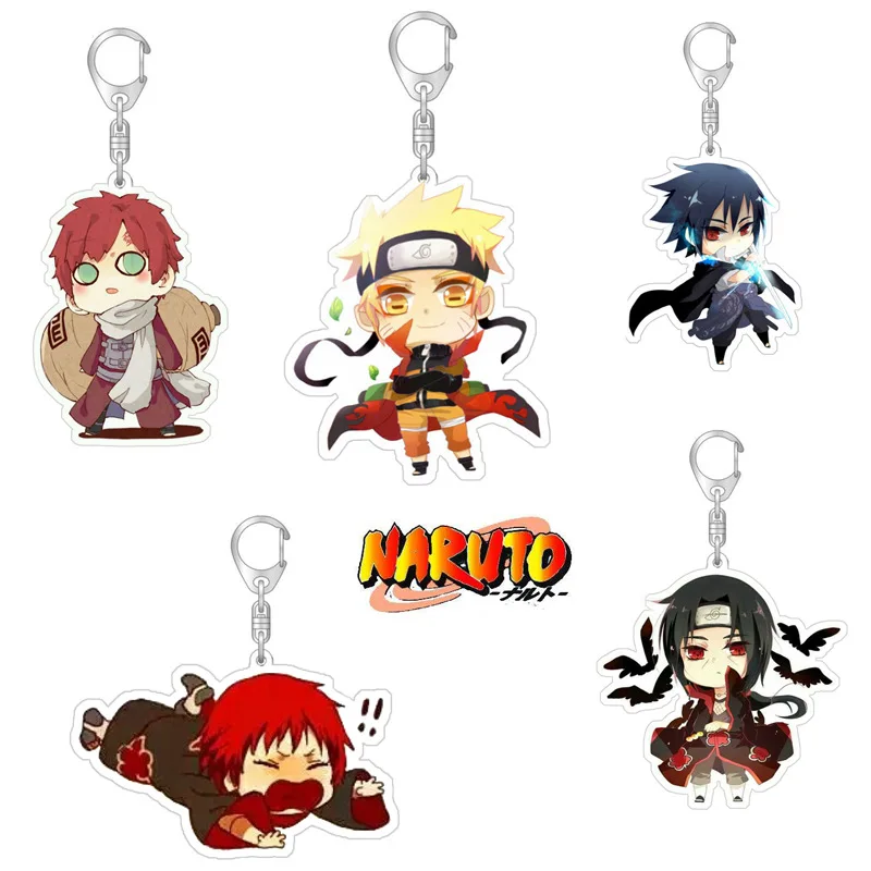 

Anime NARUTO Collection Keychains Cartoon Acrylic Keychains Key Chain Ring Holder Bag Classic Anime Jewelry Teens Gift