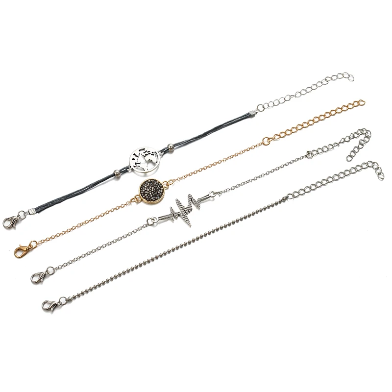 2021 Crystal Inlay Gold Chain Bracelet Earth Beaded Charm String Bracelets Jewelry Gifts For Women Accessories Wholesale | Украшения и