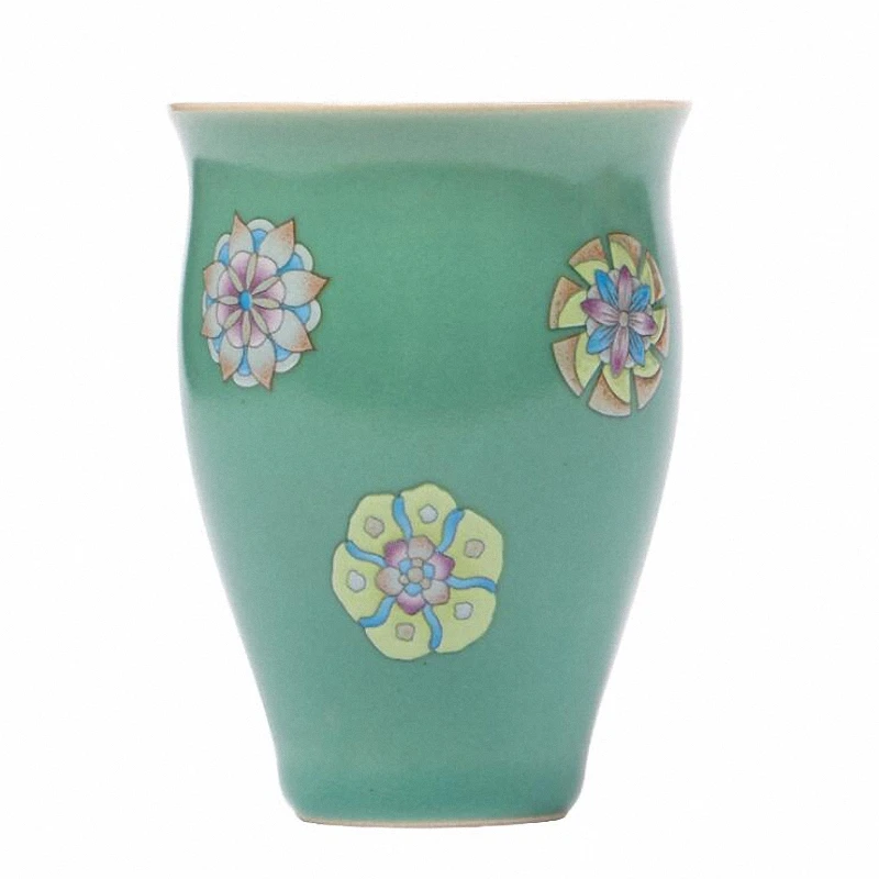 

PINNY 45ML Handmade Decal Ceramic Teacups Japanese Style Kung Fu Tea Cups Pigmented Drinkware