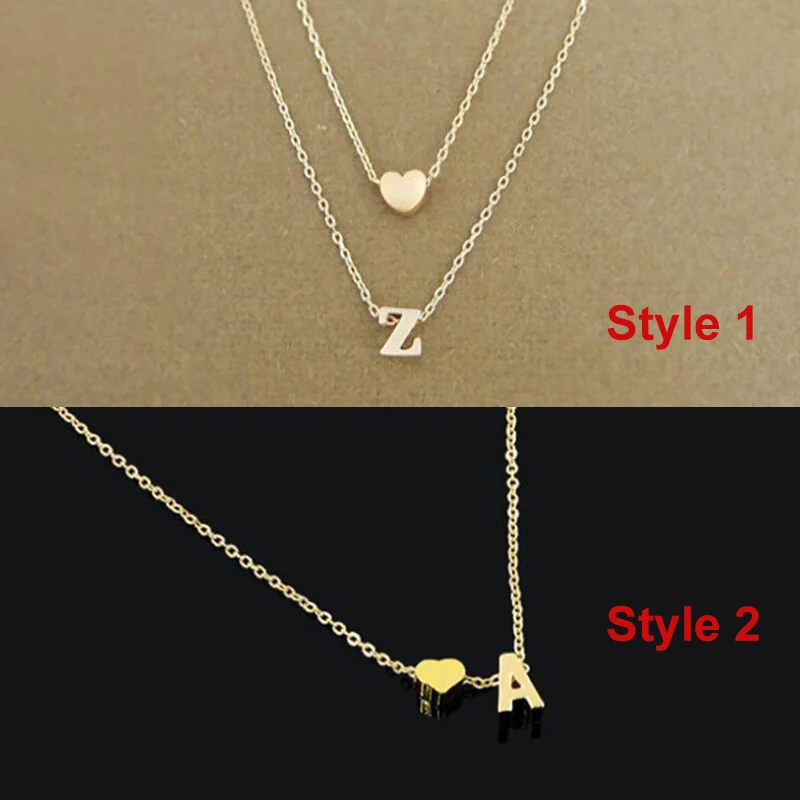 

SMJEL Fashion Tiny Heart Initial Necklace Women Personalize Letter Name Choker Necklace Collier Femme Jewelry Gift Accessory
