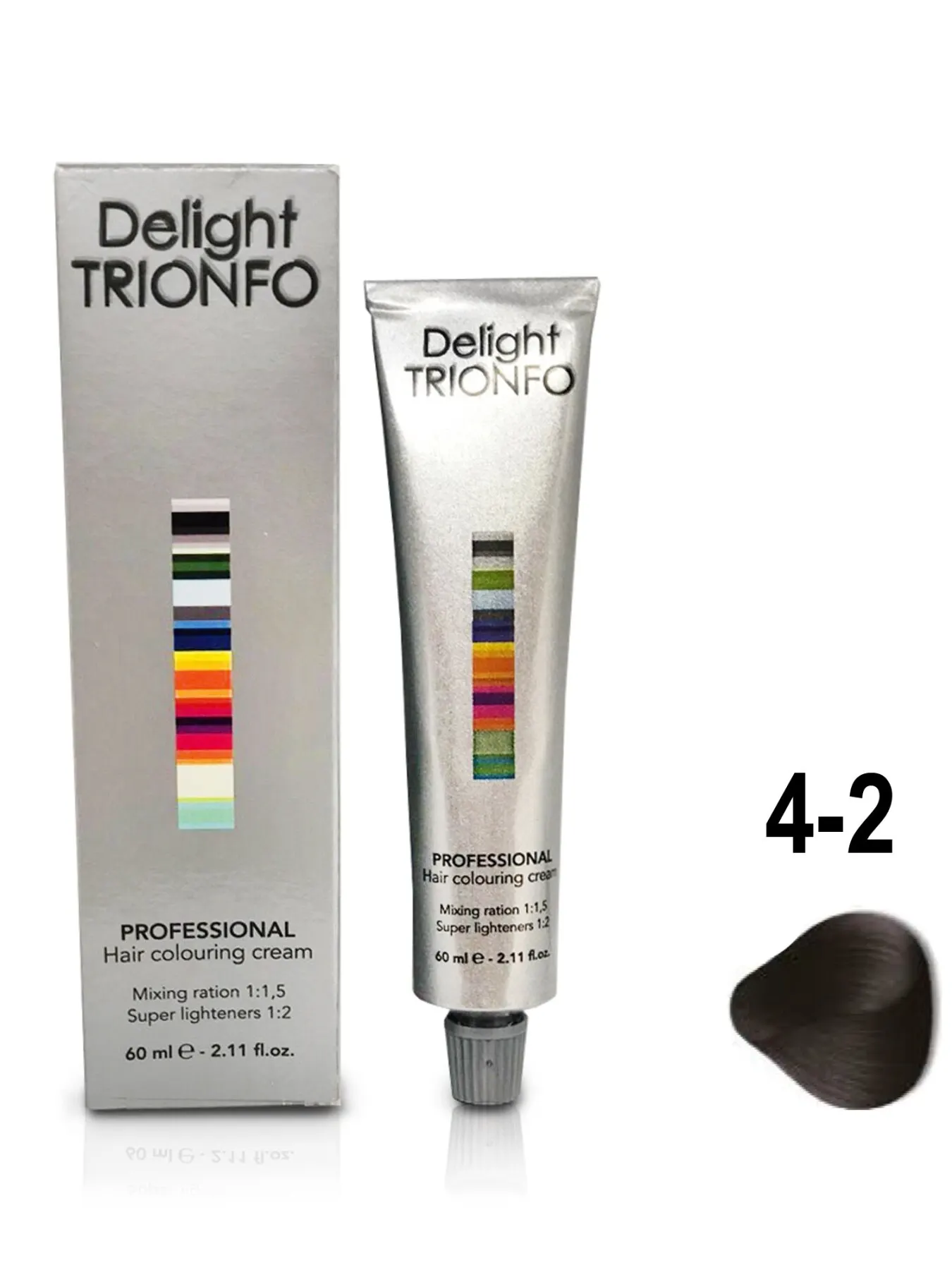 Крем-краска DELIGHT TRIONFO для окрашивания волос CONSTANT 4-2 средне-коричневый пепельный 60