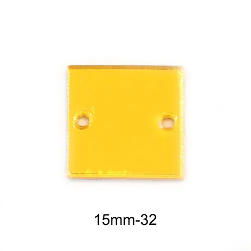 15mm-P32 50 шт золотые акриловые пришивные стразы с плоской задней стороной зеркальные акриловые золотые Пришивные из стразов для одежды аксессуары B7066 - Цвет: 15mm-P32