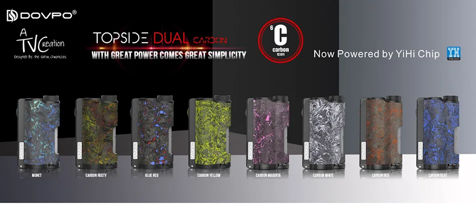 Электронная сигарета DOVPO Topside Dual 200 Вт Vape Mod Top Fill TC Squonk 10 мл Питание от двойной батареи 18650 испаритель VS Drag 2