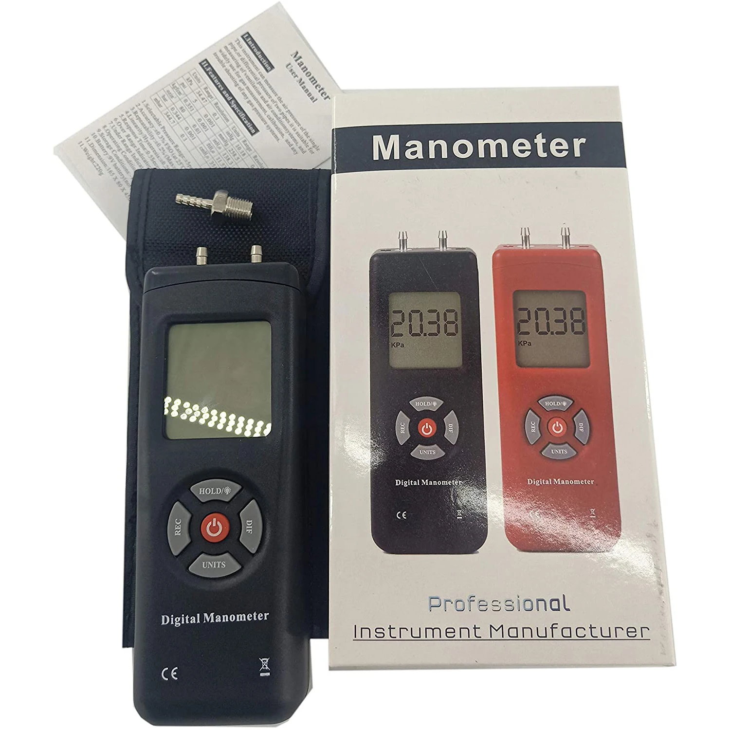 10psi Профессиональный ЖК дисплей цифровой Manometro дифференциальный Давление