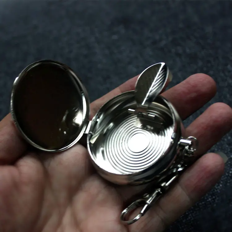 

Stainless steel ashtray personalized car-borne hood creative metal portable ashtray mini portable wind-proof small ashtray