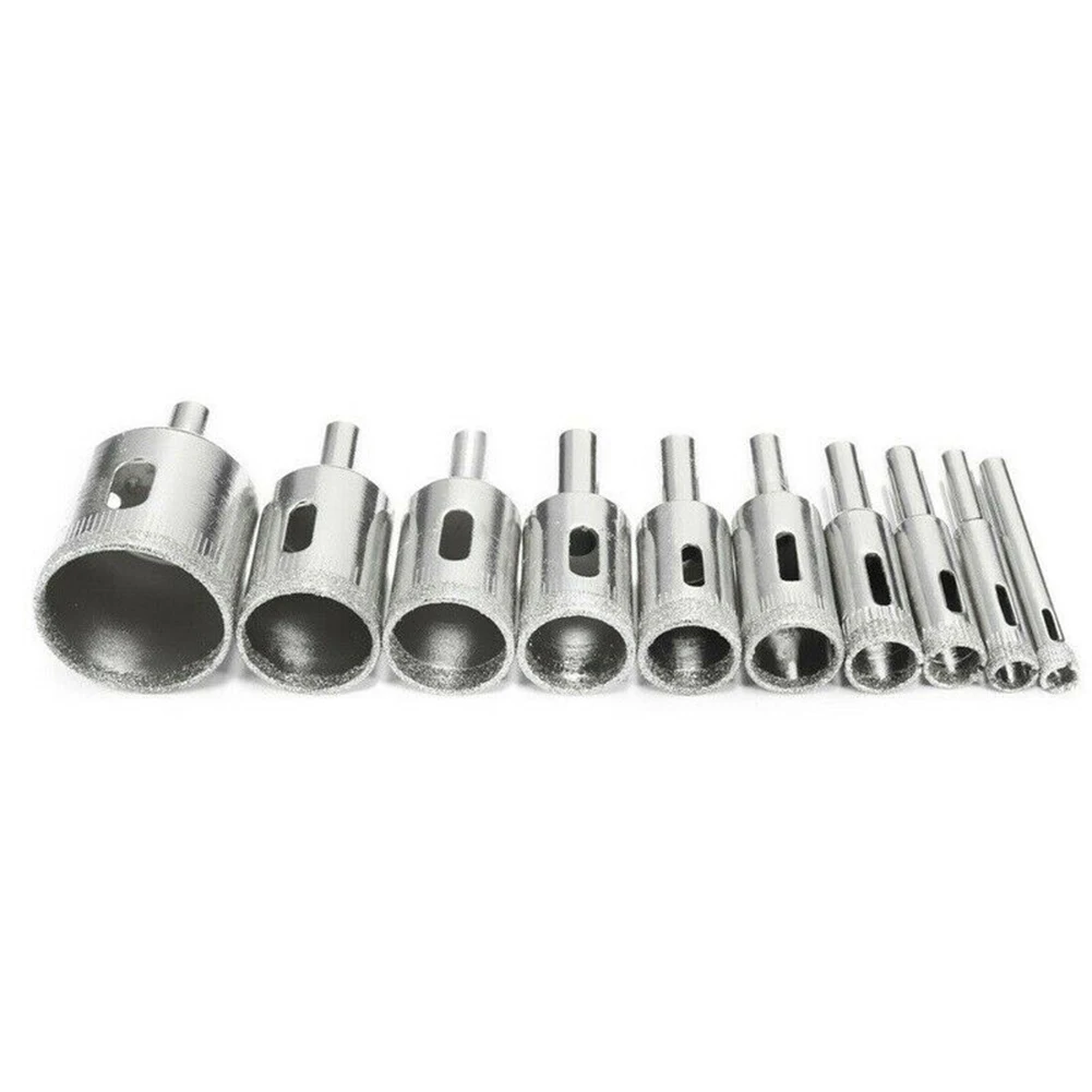 

10 Pcs 3-50mm Marble Opener Diamond Drill Bit Hole Saw Set Glass Ceramic Marble Tile Kit For Power Tools