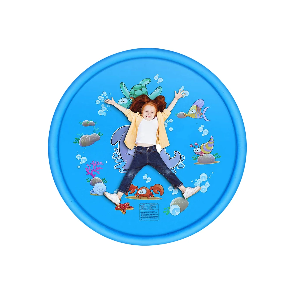 170cm Summer Outdoor Cartoon Spray Water Play Mat Kids Sea Animal Sprinkle Pad Water Spray Carpet Pad Toy Play Games Water Mat V