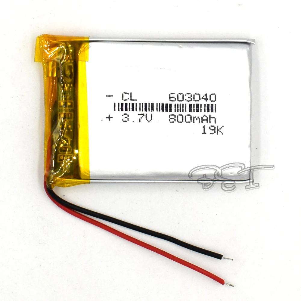 

5Pcs 3.7V Polymer Lithium Battery 603040 Rechargeable Li-ion Cell 800mAh For MP5 Navigator GPS MP3 MP4 Ebook Speaker Camera