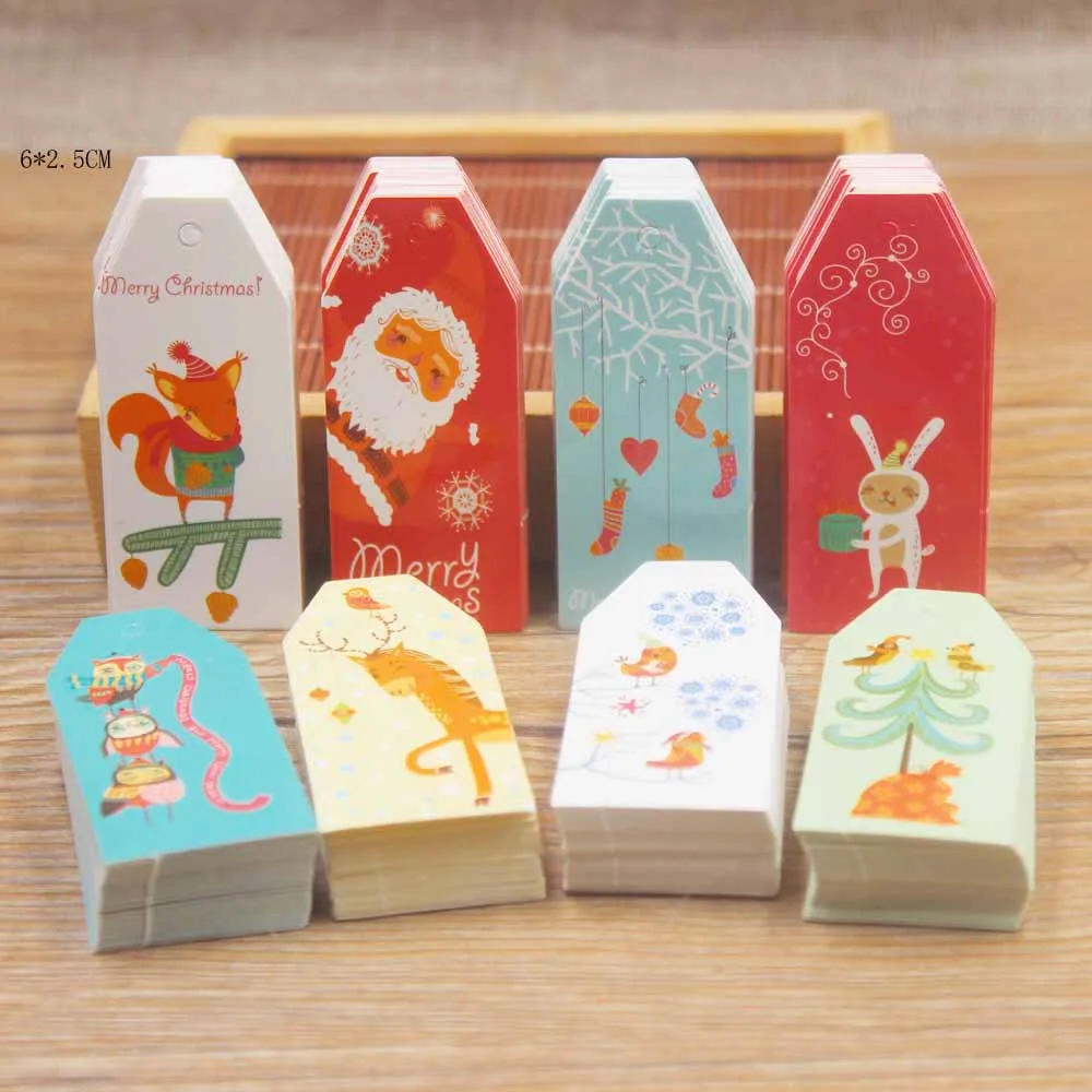 Ярлыки ярлык красного цвета рождественские подарки коробки бумажные ярлыки 2 5