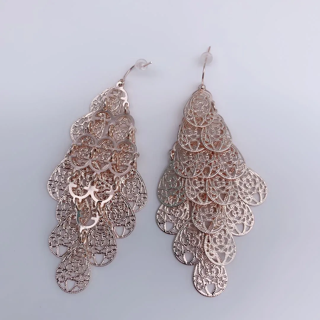 NEW ROSE GOLD EARRINGS FASHION JEWELRY WEDDING PARTY GIFTS FEMALE ACCESSORIES GOOD QUALITY | Dangle Earrings