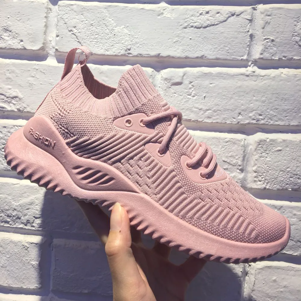 Женская обувь Модные Тканые кроссовки на плоской подошве Эластичная ткань
