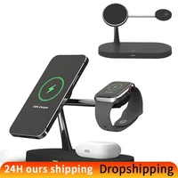 15w magnetic 4in1 wireless charger for iphone 13 12 promax for airpods iwatch fast charging dock station for apple watch 6 5 4 3