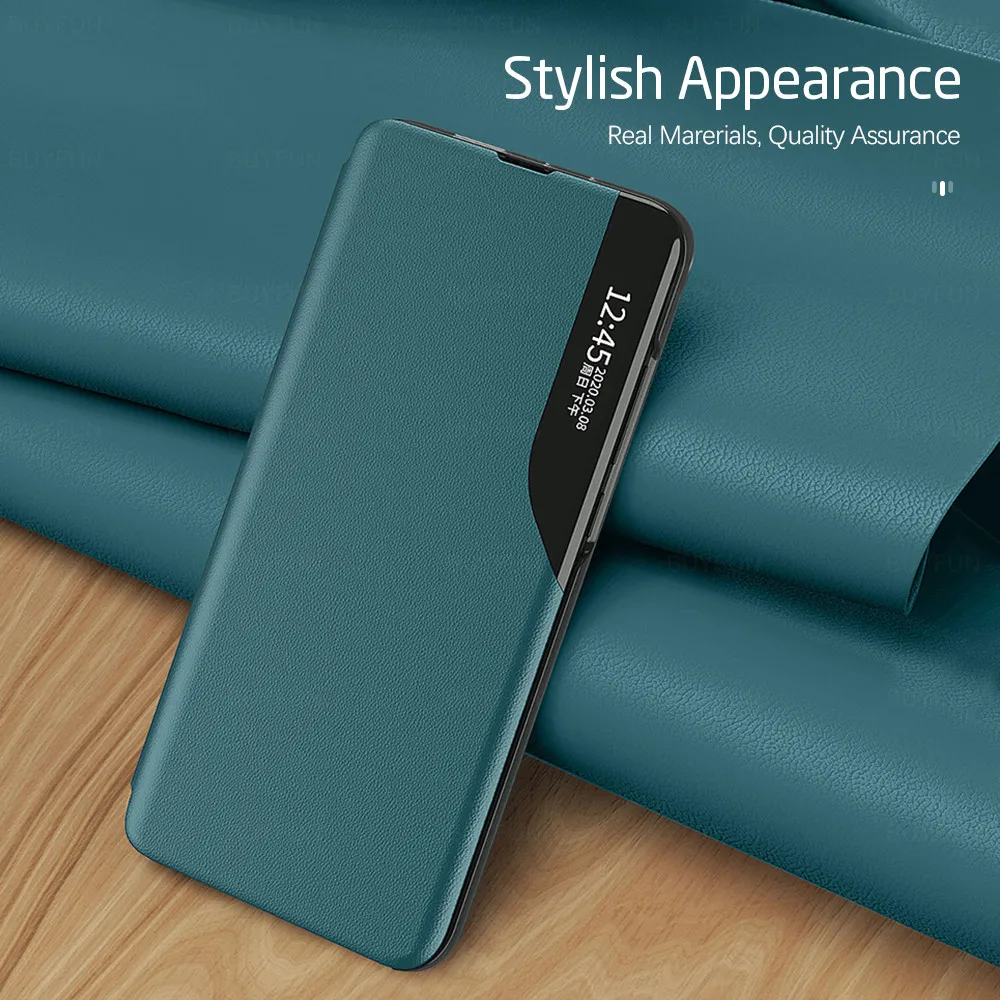 

Smart View Window Case For Xiaomi Redmi Note 9 6.53 Leather Flip Cover For redmi note 9 note9 Magnetic Stand Book Coque Shell