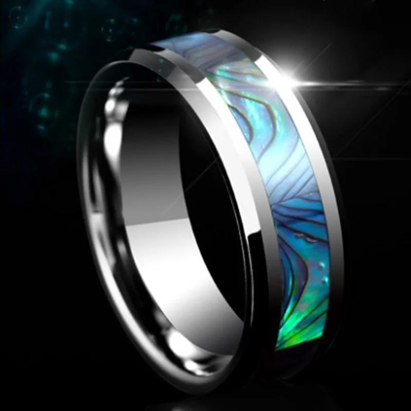 FDLK 8 мм модное кольцо из нержавеющей стали в виде ракушек Abalone мужские обручальные
