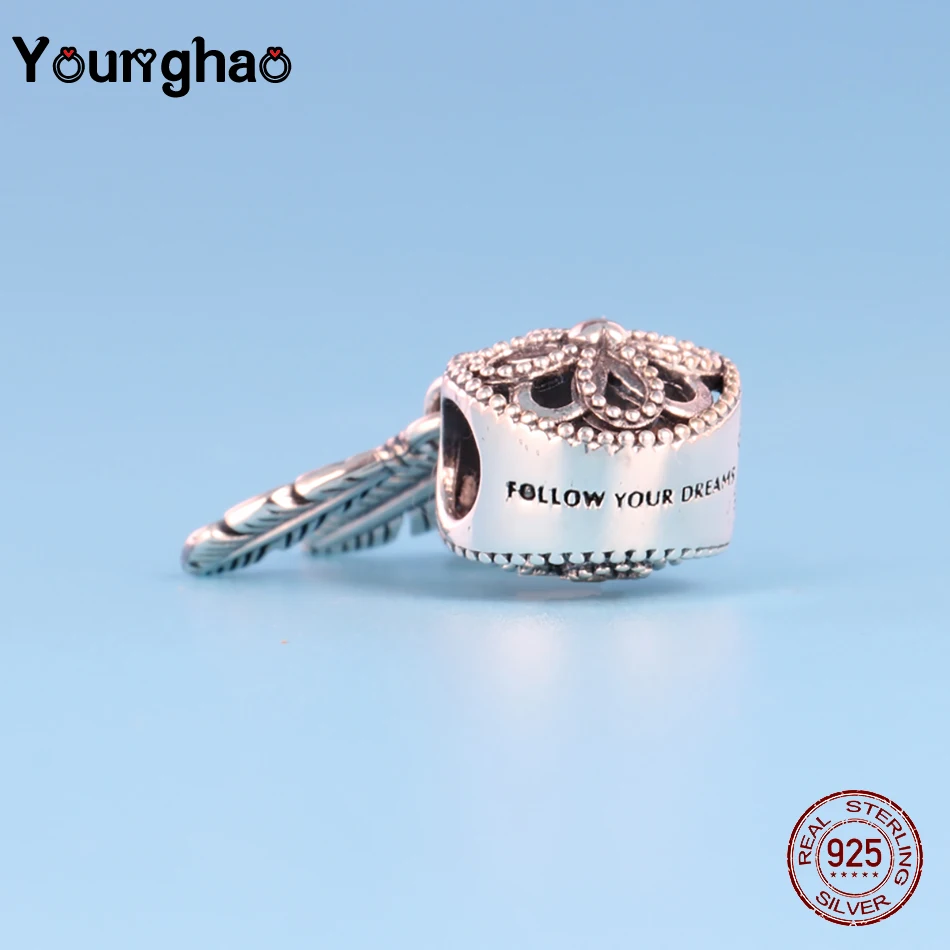 Younghao подлинные 100% 925 пробы серебряные браслеты в форме сердца с надписью &quotDear