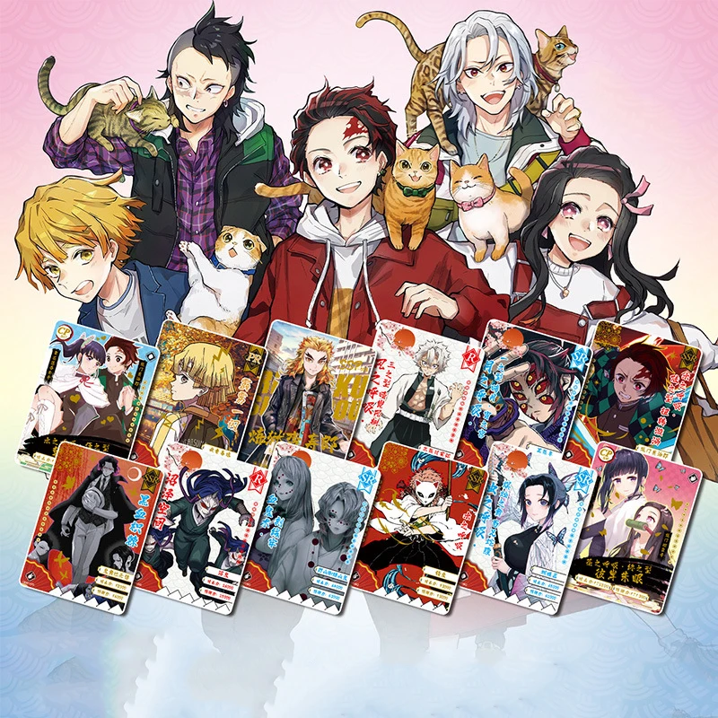 

100Pcs/150Pcs/180Pcs Demon Slayer Cards Luxury Version Kamado Nezuko Tanjirou Action Figures Anime Desktop Games CollectionCard