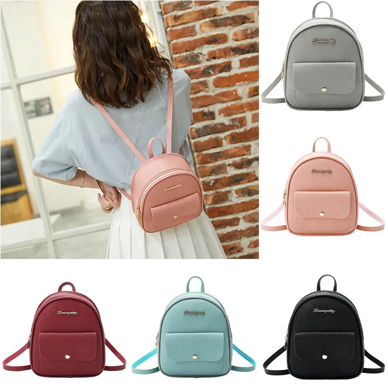 Новый женский мини рюкзак с Litchi рисунком Большая вместительная сумка на одно