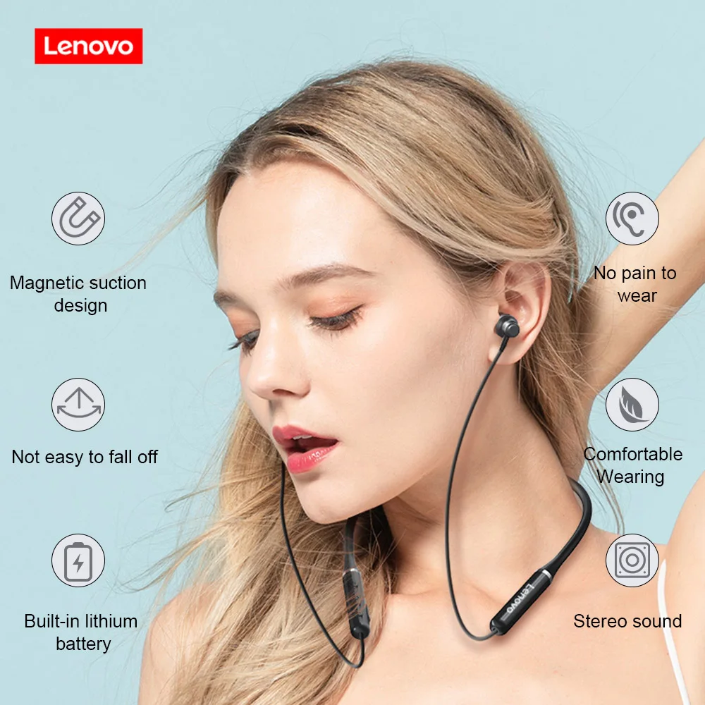Lenovo HE05 Pro Wireless Neckband Headset Bluetooth 5.0 Earphone In-ear IPX5 Waterproof In-Ear Sport Earbud with Microphone | Электроника