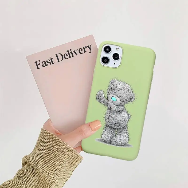 

Tatty Teddy Lovely cartoon animal Phone Cases Candy Color for iPhone 6 7 8 11 12 s mini pro X XS XR MAX Plus