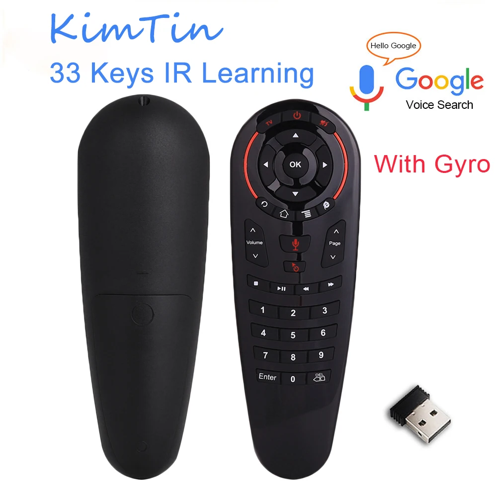 Беспроводная воздушная мышь G30S с гироскопом, с голосовым управлением, микрофоном 2,4 ГГц и 33 клавишами, ИК-пульт дистанционного управления для игры и ТВ-приставки