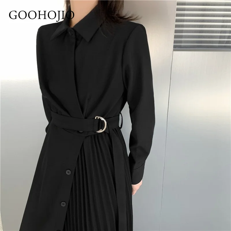 

GOOHOJIO 2021 Spring and Autumn Mid-length A-line Dress Women Fashionable Women Dress High Waist Temperament Dresses for Women