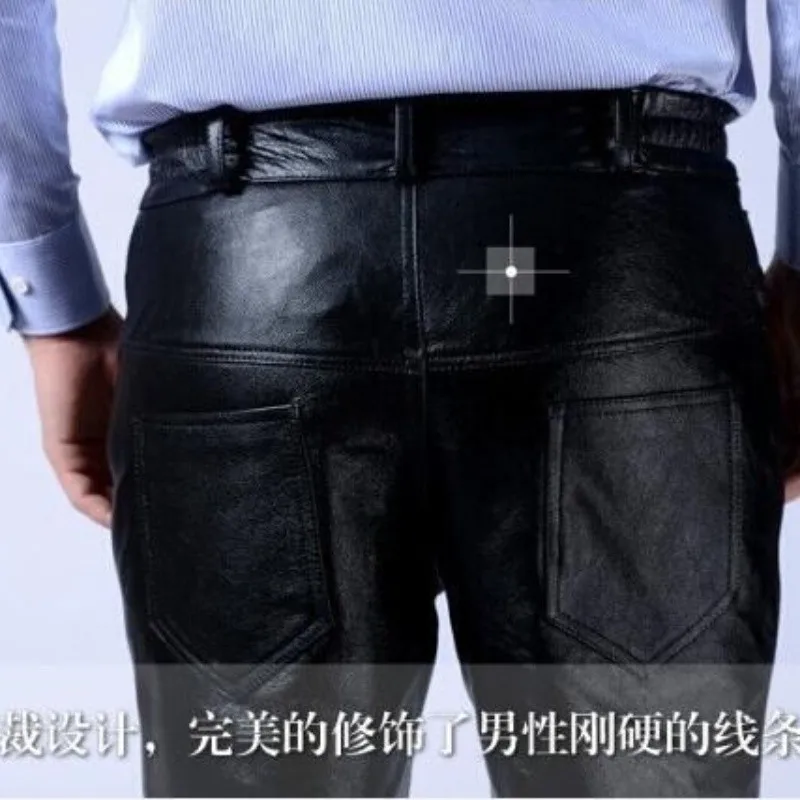 Горячая 2021 мужские новые оригинальные кожаные штаны ветрозащитный теплый