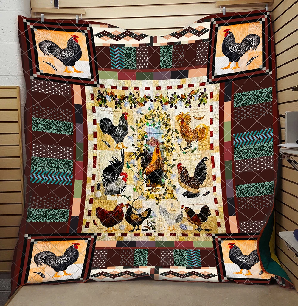 

3D Chicken Quilt Brown Creative Fashion High End Nature Kids School Adults Bed Spring Summer Quilt Dropshipping