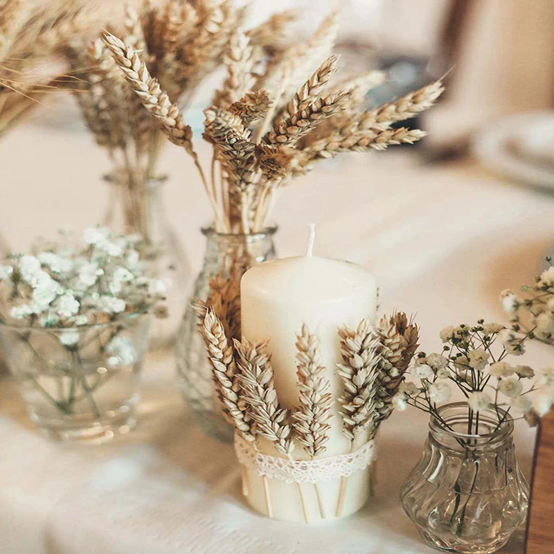 50 шт./лот реальные пшеницы цветок уха натуральные сухие цветы для Свадебная