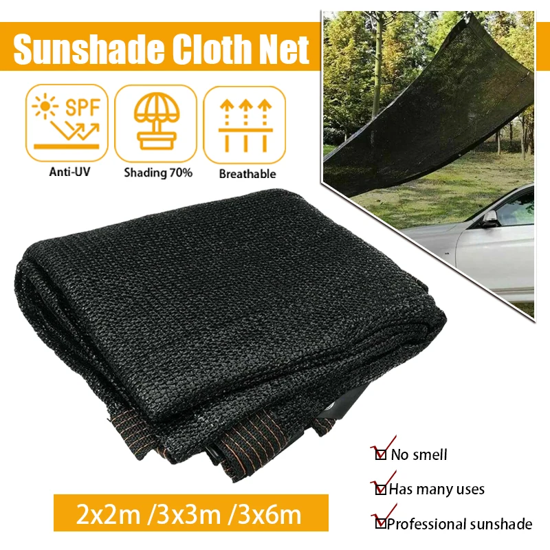 

Sunblock Shade Cloth With Grommets 70% Outdoor Anti-UV Sun Shade Net Mesh PE Awnings Sun Shelter Garden Patio Pool Shade Sail