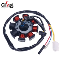 glixal gy6 49cc 50cc 8 coil magneto alternator stator for 139qmb 139qma chinese scooter moped engine dual ignition coils