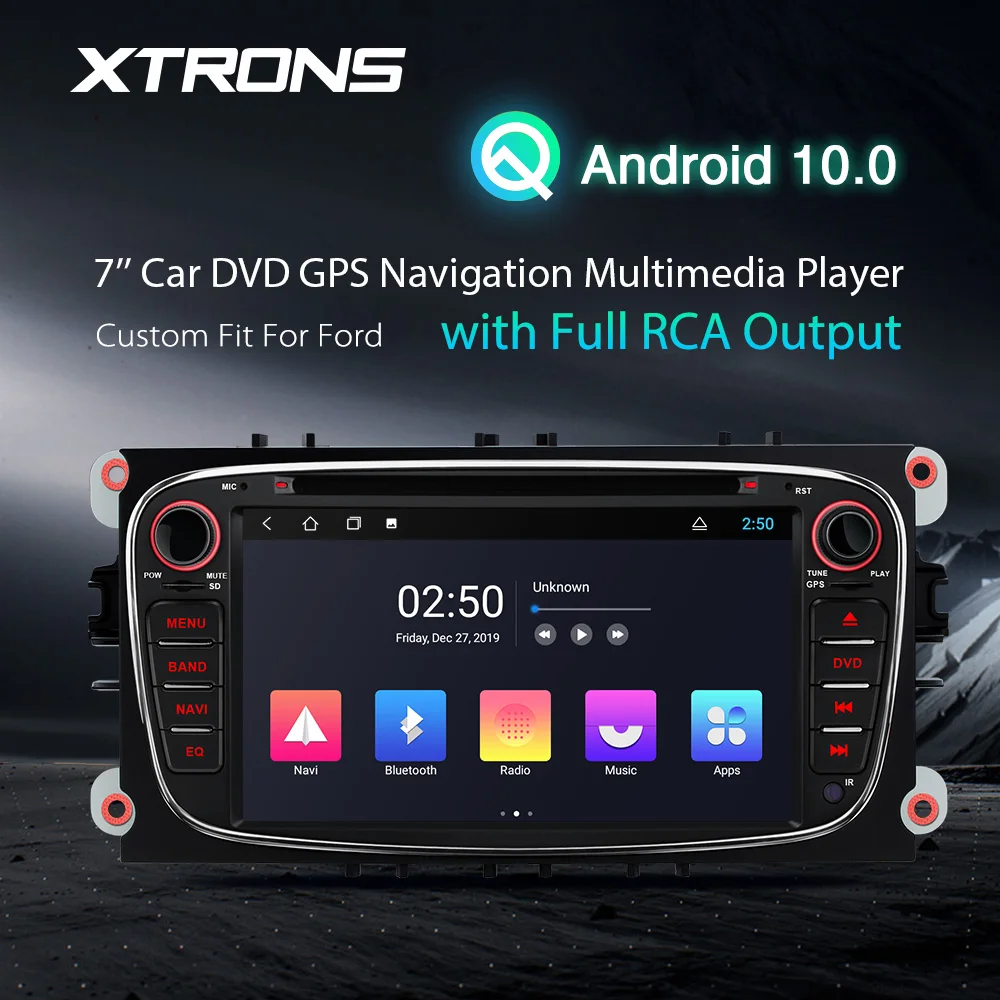 Мультимедийный плеер XTRONS на Android 10 0 с 7 &quotGPS для FORD Focus II Mondeo C Max S Galaxy Kuga 2008 2012 RCA