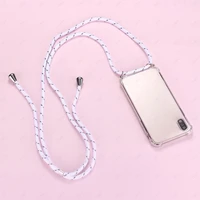 clear phone case for xiaomi poco x3 pro nfc f3 m3 redmi note 10 9 9t 9s 8 8t 10t case strap cord lanyard cover transparent xiomi