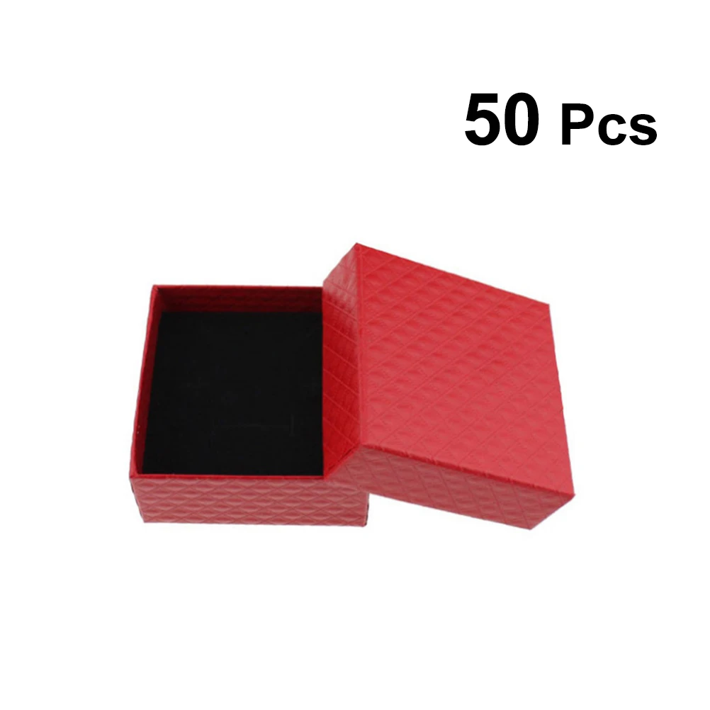 50 шт. коробка для кольца сережек Органайзер хранения ювелирных изделий чехол
