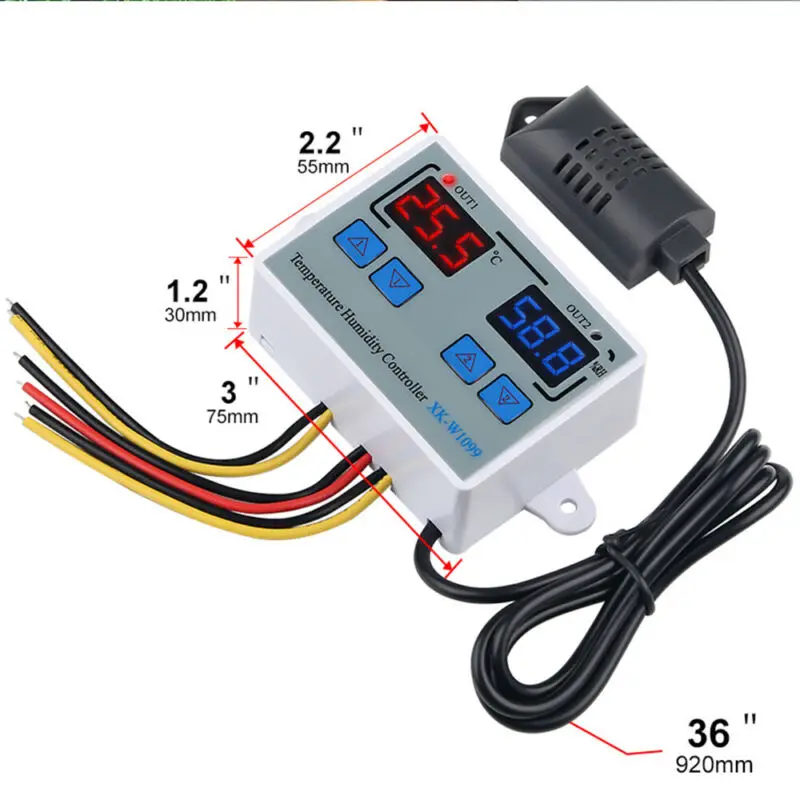 

Dual Digital Thermostat Temperature Hygrometer Humidity Controller Home Fridge AC110V N3G9 Humidity Sensor
