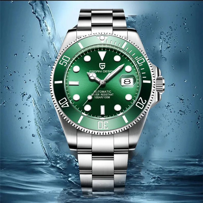 

Men's Watches PAGANI DESIGN Top Brand Luxury Mechanical Watch Men NH35 Waterproof Sport Business Wristwatch Green Dial PD-1639