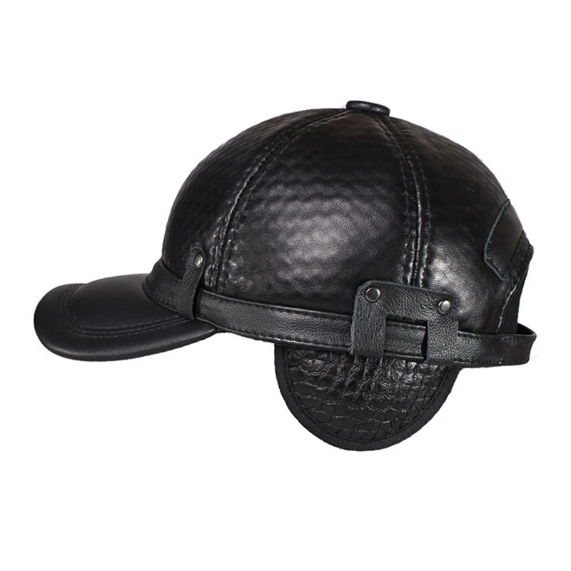 Осень-зима Женская Мужская натуральная кожаная шляпа кадетские кепки в